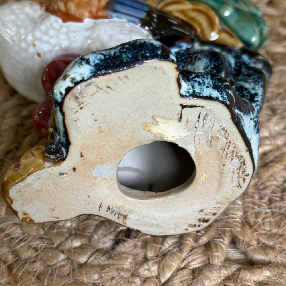 Colorful Ceramic Rooster Figurine - Picture 6 of 6